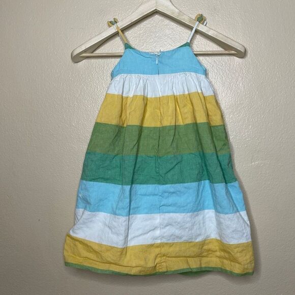 Baby Gap Dress Girls 4T Multi Color Striped Maxi Sun Dress Linen Bland - Picture 9 of 9